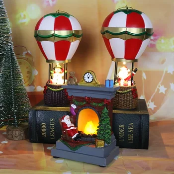 Santa Balon na Vroč Zrak Microlandscape Okras Božič Snežaka z LED Luči, Božični Dekor za Dom Novo Leto 2024 Navidad