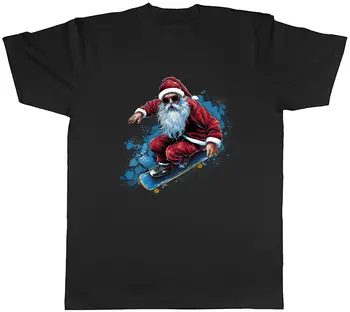 Santa Claus Drsalec Mens T Shirt Oče Božič Skateboard Skate Tee Darilo