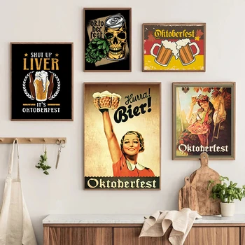 Slavni Münchenski Oktoberfest Kreativen Plakat Pivo Bash Platno Slogan Slikarstvo za Zunanjo Trgovino Bar Doma Dekor Festival Slogani