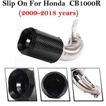 Slip Za Honda Cb1000R CB 1000R 2009 - 2018 motornega kolesa, Izpušni Celoten Sistem Sredine Povezavo Ogljikovih Vlaken, Cevi Spremenjen Pobeg Glušnika