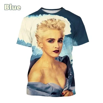 Sodobna Madonna 3D Tiskanih Moške Majice s kratkimi rokavi Poletje Harajuku Modni O-Vratu Kratek Rokav Priložnostne Udobje Tees Vrhovi Ženske Oblačila