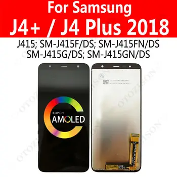 Super AMOLED J4+ 2018 LCD zaslon Za Samsung Galaxy J4 Plus Zaslon J415 SM-J415F J415FN Zaslon na Dotik, Računalnike Skupščine J4plus Zaslon