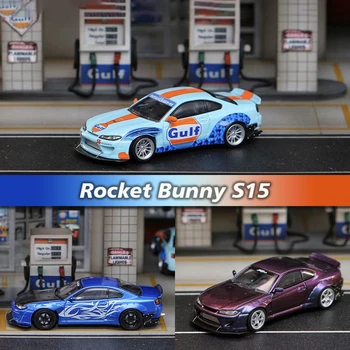 Ulica Orožje, 1:64 RocketBunny Slivia S15 ZALIVU Kameleon Diecast Diorama Modela Avtomobila Zbirka Miniaturne Igrače
