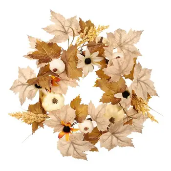 Umetni Maple Leaf Venec Maple Leaf Pade Jeseni Dekoracijo Umetnih Venci Umetno Pade Venec Bor Cone Javor Listi