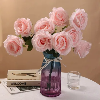 Umetni Rose Šopek Simulacije Svile Ponaredek Cvetje Poroko Neveste Holding Cvet Doma Vrt Hotel Vrtnice Evropski Stil Dekor