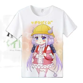 Unisex Anime Risanke Kobayashi-san Chi ni Devica Zmaj bombaža T-Shirt Tee Shirt Vrhovi