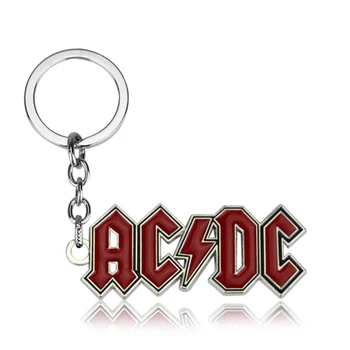 Ustvarjalne ACDC Keychain Rdeča Črka ACDC Kovinski Značko Obesek obesek za ključe, za Avto Nahrbtnik Ključa Imetnika Modni Nakit Dodatki
