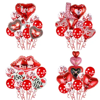 Valentinovo ljubim balon nastavite romantična ljubezen aluminija film, balon party predlog in izpoved scene dekoracijo