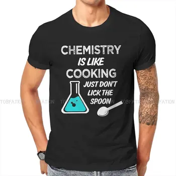 Vede TShirt za Moške Kemija Je Všeč Kuhanje Samo Ne Ližejo Žlico Humor Poletje Tee T Shirt Visoke Kakovosti Trendy Svoboden