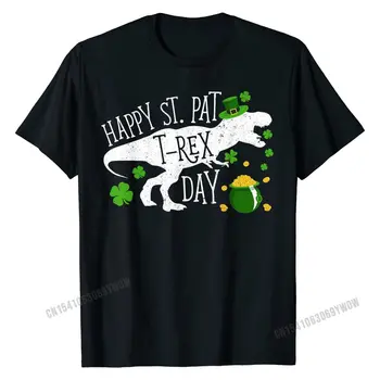 Vesel St Pat T Rex Saint Patrick ' s Day Dinozaver T-Majica Bombaž Poletje T Shirt Slim Fit Človek Tshirts Slim Fit