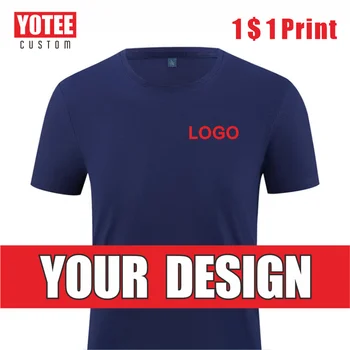 YOTEE Poletje T-Shirt Logotip Meri Natisnjene Vezene Bombažno Majico Priložnostne Šport na Prostem Osebnih Skupine po Meri 2023 Nova