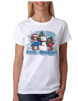 ZDA Narejen Bayside T-shirt medvedek Winter Wonderland Snežaka