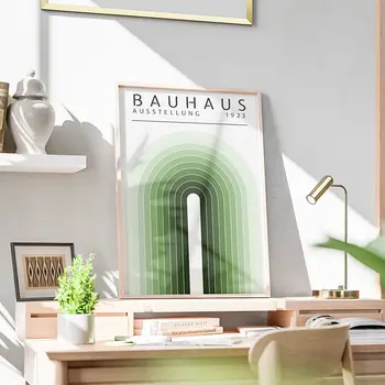 Žajbelj Zelena Bauhaus Povzetek Geometrijo Razstava Wall Art Platno Slikarstvo Nordijska Plakat Grafične Dnevna Soba Dekoracijo Doma