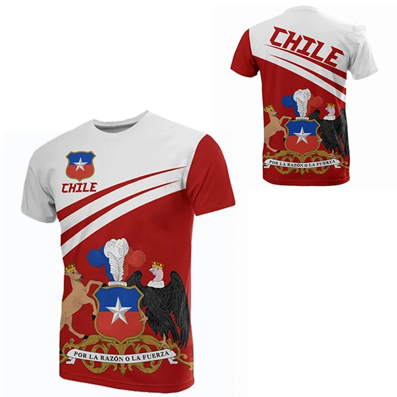 2023 Čile Veteranov Šport na Prostem 3D tiskanih unisex T-shirt prevelik svoboden kratek rokav street fashion dihanje športna majica