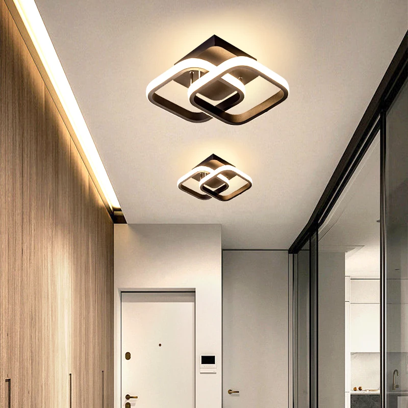 Sodobni LED Stropne Luči Black/White Zatemnitev 12-24W Železa Aluminija Koridor Foyer Dnevna/Spalnica Notranjo dekoracijo stropna svetilka