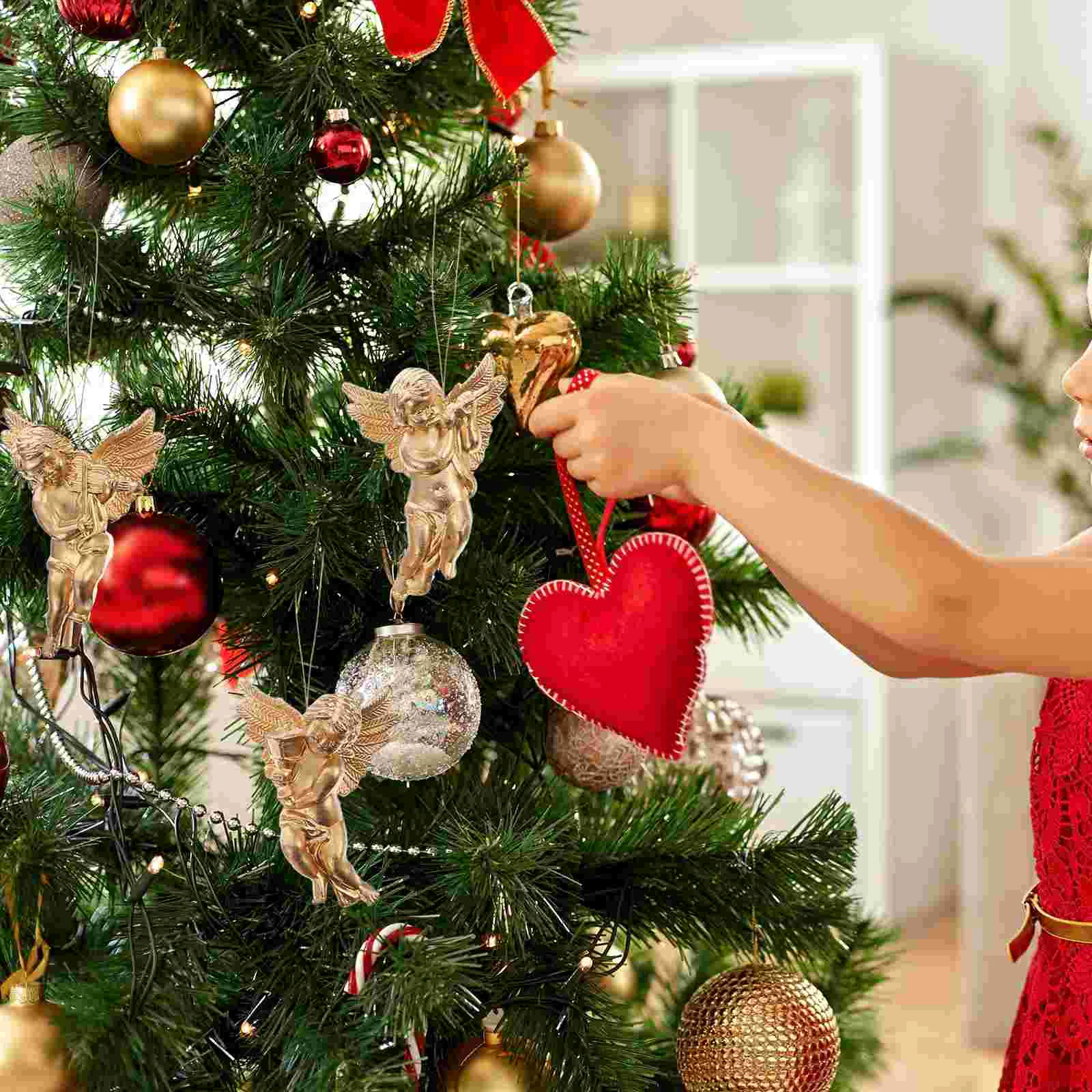 Visi drevo Zlato Angel s Krili Obesek Darila za Stuffers zalog, Božični Okrasek