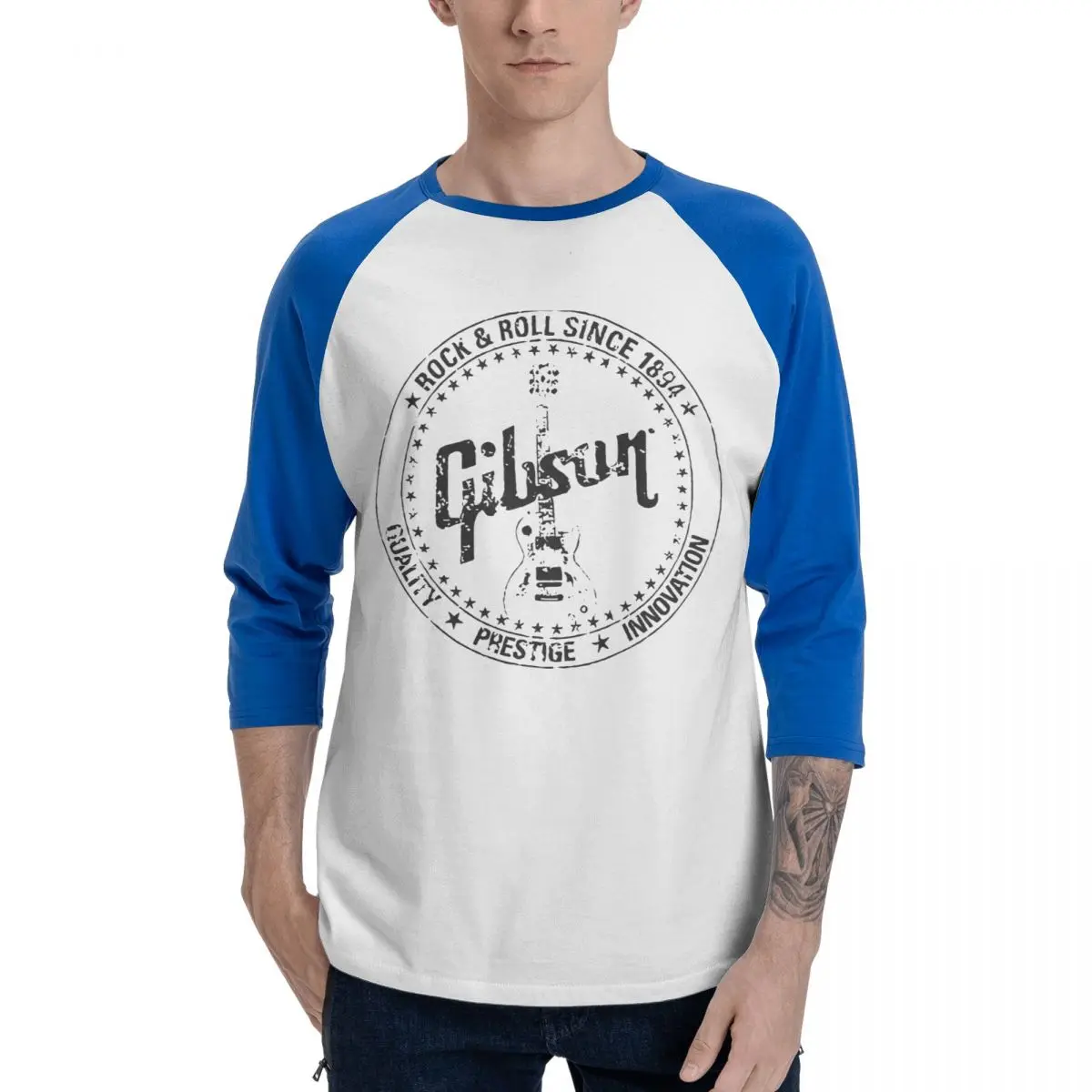 Vrh Gibson Od leta 1894 3/4 Rokav T-shirt Hip Hop Vse-Tekmo Raglan Tee Majica