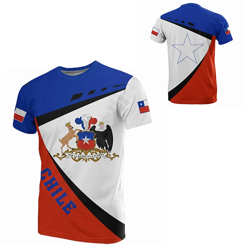 2023 Čile Veteranov Šport na Prostem 3D tiskanih unisex T-shirt prevelik svoboden kratek rokav street fashion dihanje športna majica