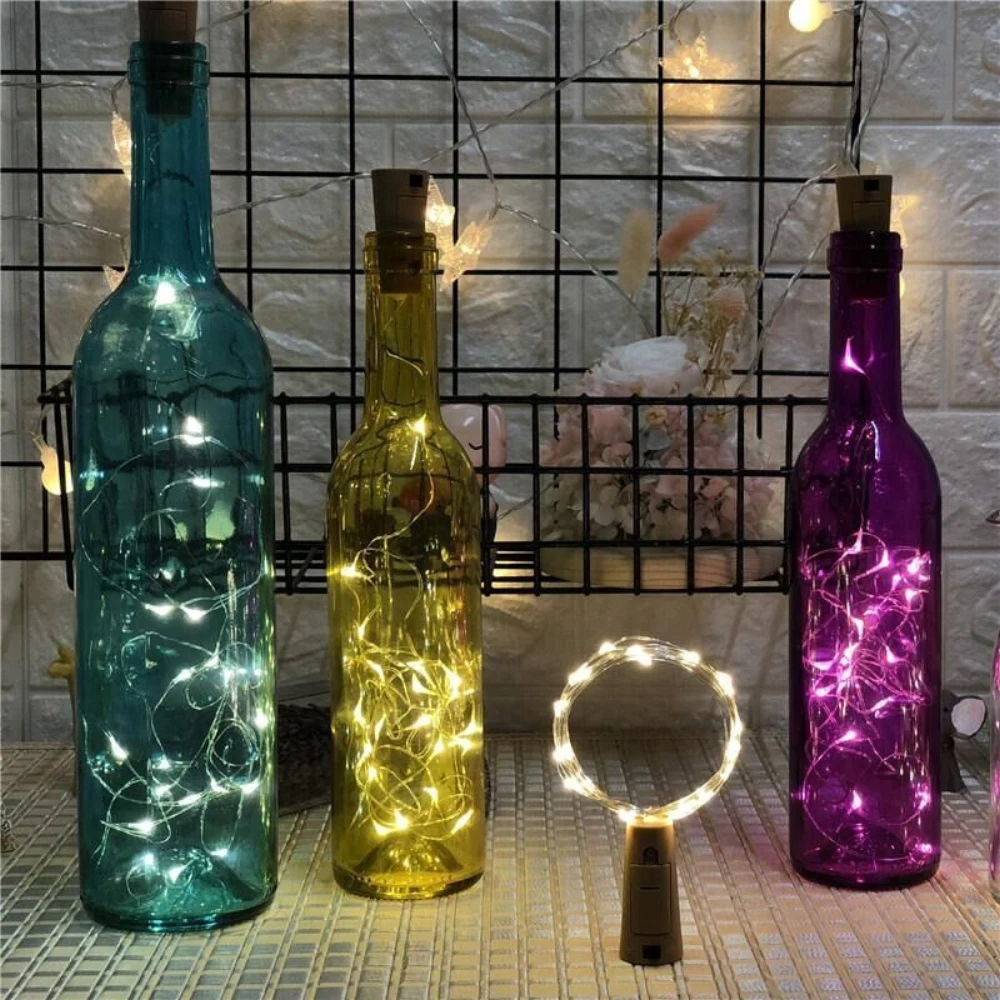 3M 30LEDs LED Steklenico Vina Plute, Božični Okraski, Garland Steklenico Pravljice Luči Počitnice Bakrene Žice Luči Niz DIY Bar