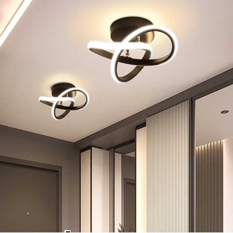 Sodobni LED Stropne Luči Black/White Zatemnitev 12-24W Železa Aluminija Koridor Foyer Dnevna/Spalnica Notranjo dekoracijo stropna svetilka