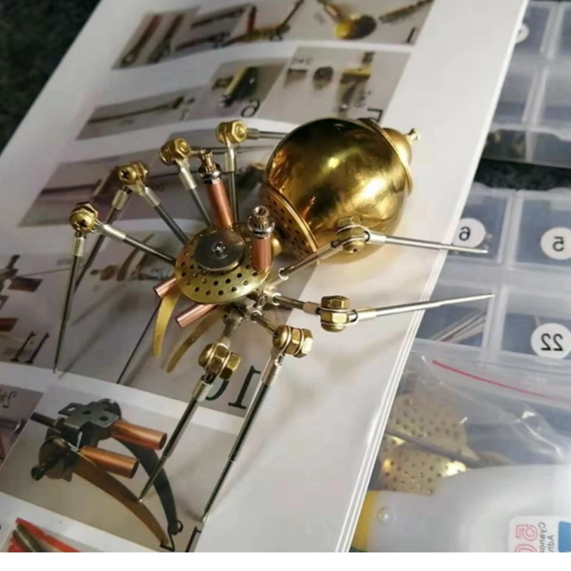 3D kovinski pajek model steampunk diy mehanske insektov ročno sestavljeni ustvarjalne mecha obrti - Končni Izdelek