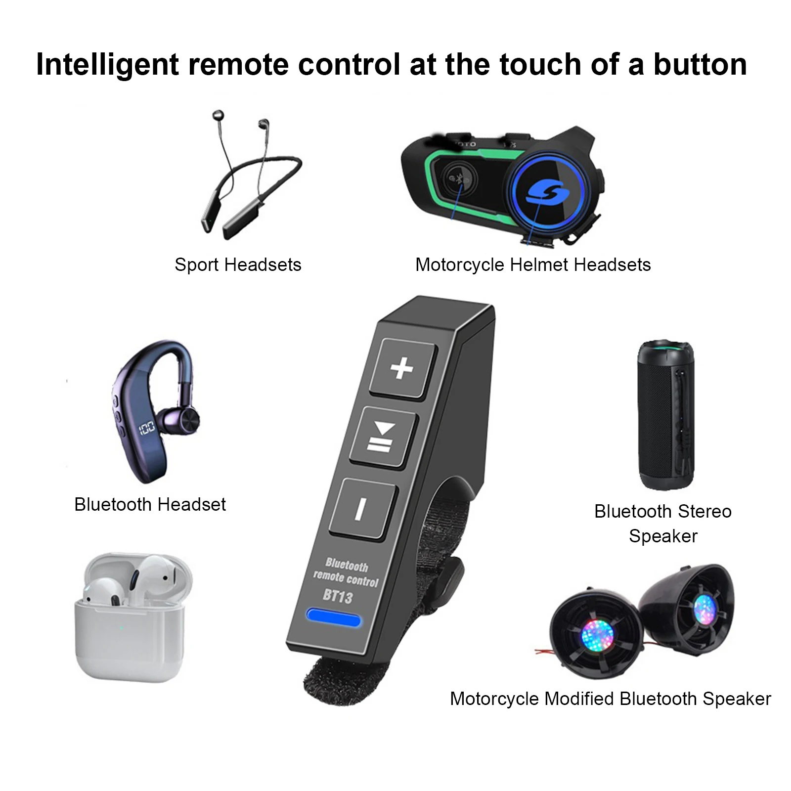 IP67 Nepremočljiva Motoristična Brezžična tehnologija Bluetooth Remote Krmilo Krmilnik za Pametni Telefon Slušalke Motoristična Čelada Slušalke